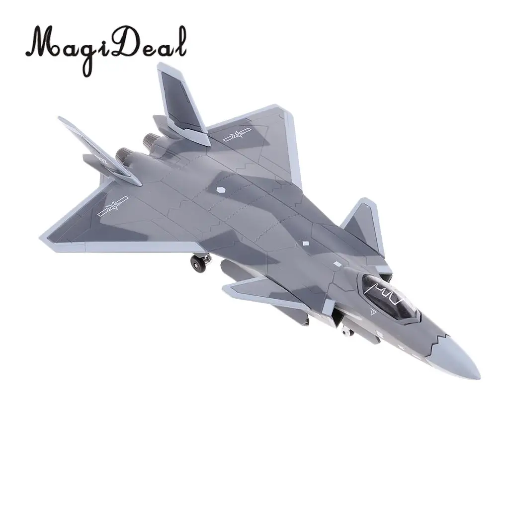 MagiDeal 1:100 Scale Metal China Airforce J-20 X-UFO Fighter Toy Model Airplane Aircrafts with Stand Warplane Ornaments