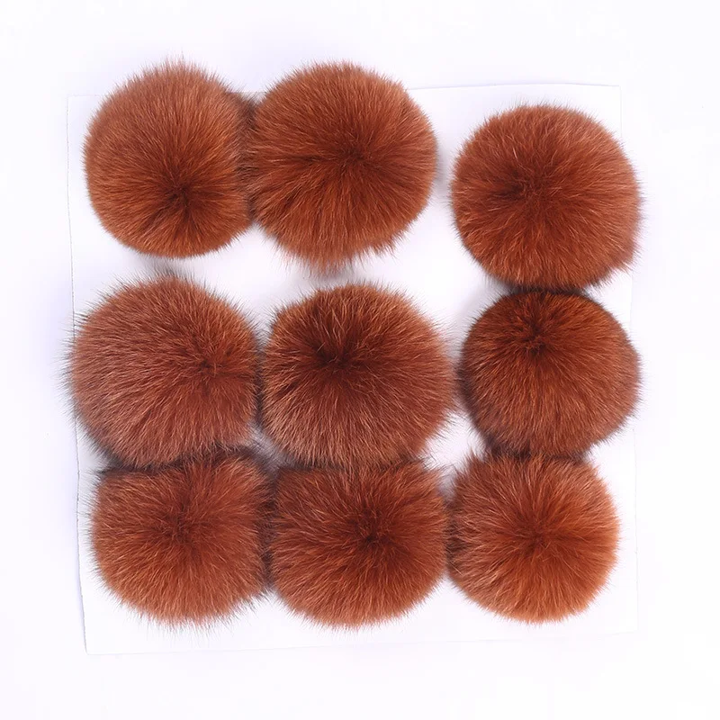 9 шт. женские вязаные шапки с помпоном из натурального Лисьего меха 10 см |