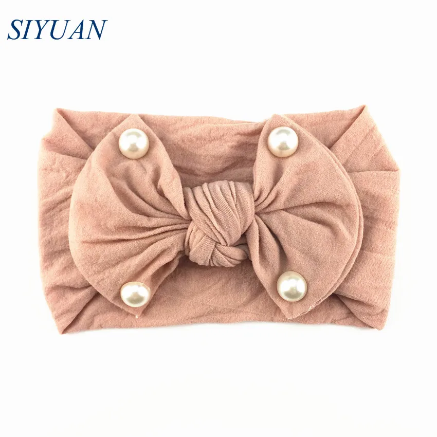 1 шт./лот Широкий Мягкий Нейлоновый тюрбан с жемчугом и бусинами для ушей 20 летних