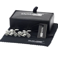 memolissa display box hot sale motorcycle design cufflinks solid color movement cufflinks gifts for men free tag wipe cloth