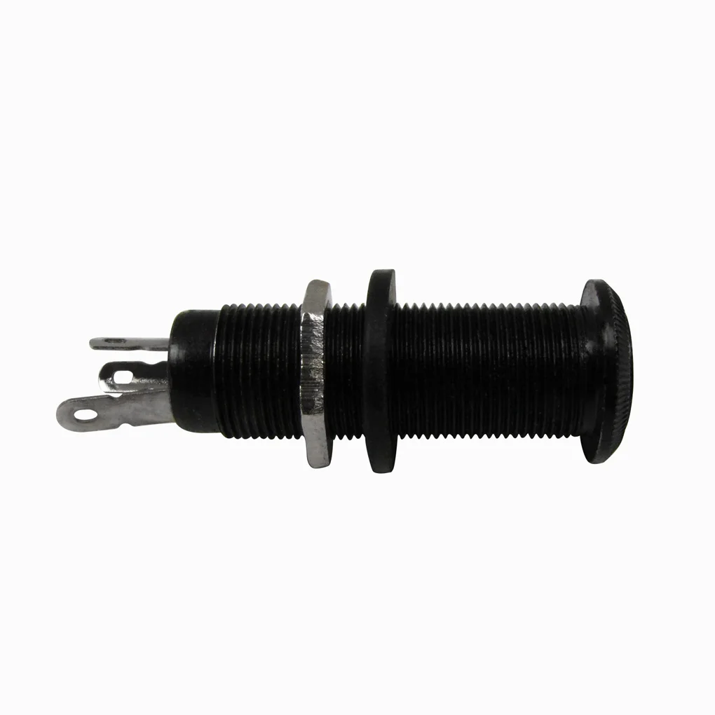 NEW 1pcs Electric Guitar Jack 1/4" 6.35mm Threaded Cylinder Output Input Plug Socket Black | Спорт и развлечения