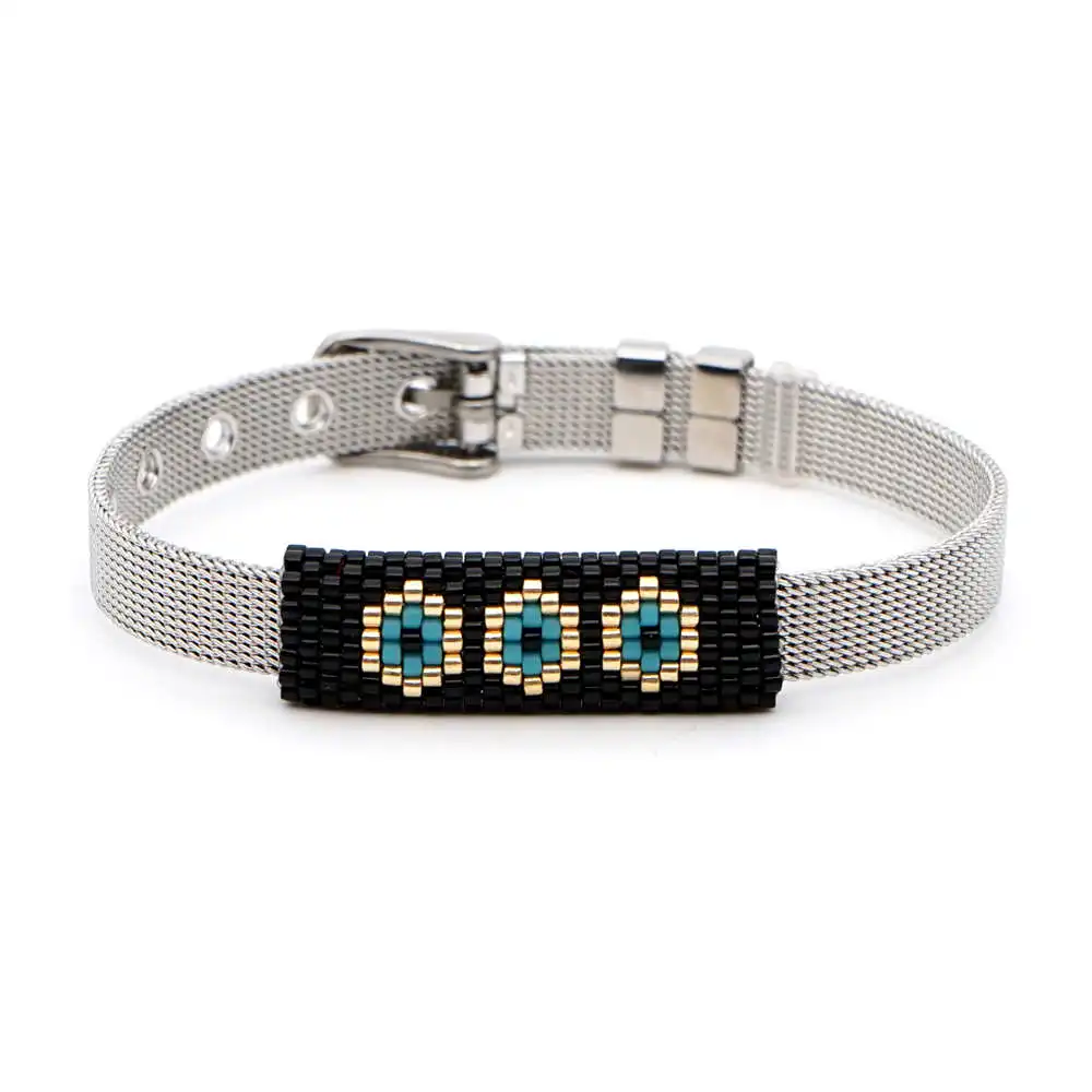 Go2boho браслет для женщин стальная сетка мужской браслет MIYUKI сглаза браслет Insta ювелирные изделия браслеты золото нержавеющая сталь подарок