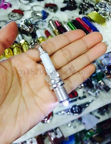 100PCS Car Auto Parts Women Men Key Chain Novelty LED Keychain Spark Plug Mini Outside Holder Unisex | Украшения и аксессуары