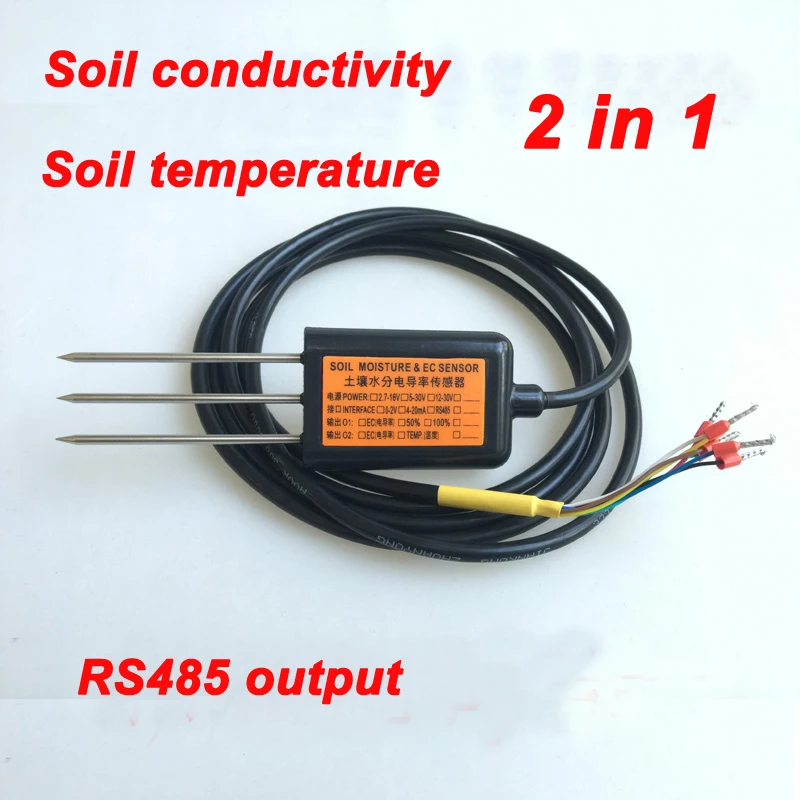 Датчик влажности почвы 2 в 1 с выходом EC10 RS485|temperature sensor|conductivity sensorsoil moisture |