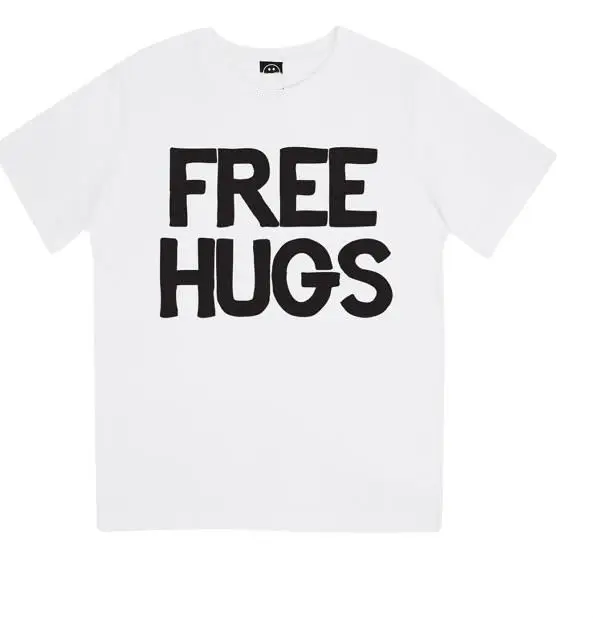 Бесплатная доставка детская футболка с принтом Hugs для мальчиков и девочек одежда