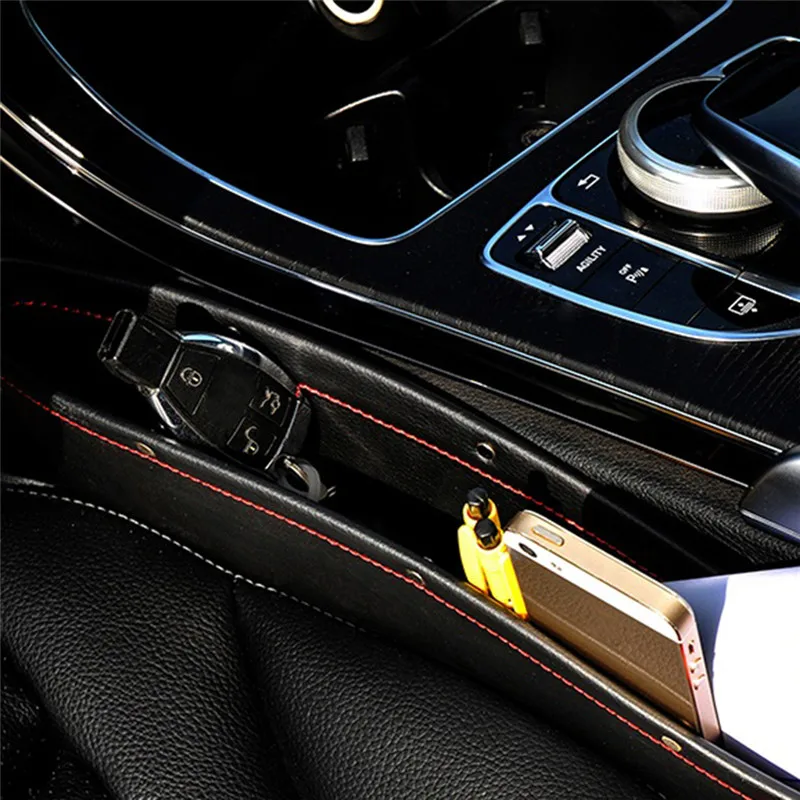 

Wholesale ! Car Seat Slot Box Storage Box Car Storage Bag Leather Garment Box Car Storage Box drop shipping