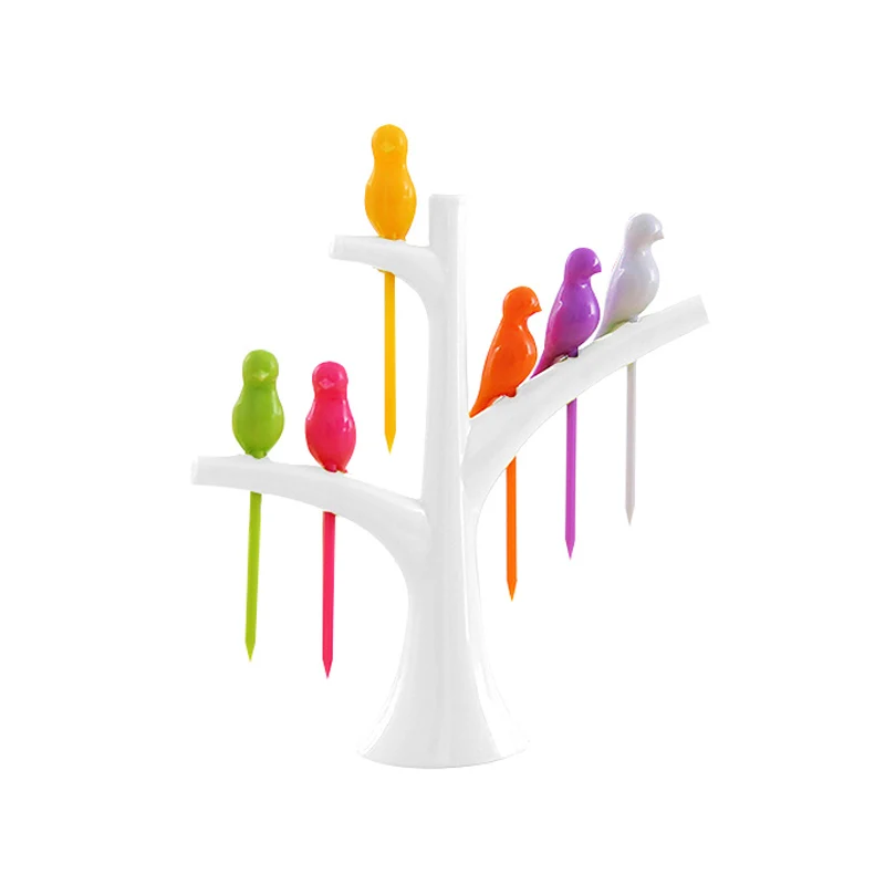 7 шт. фруктовый вилочный комплект разноцветный милый мультяшный пластиковый в