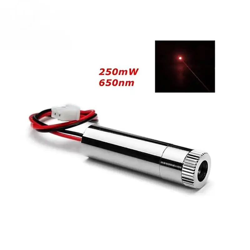 

250mW 650nm Red laser dot module High power laser with focusing DIY engraving machine Laser head