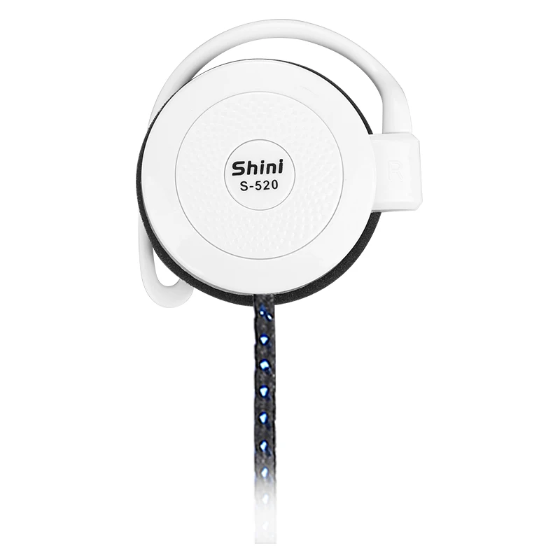 White Shini наушники S520 общего назначения ушные крючки наушники гарнитура с микрофоном для iPhone samsung для Xiaomi всех мобильных телефонов - Цвет: White