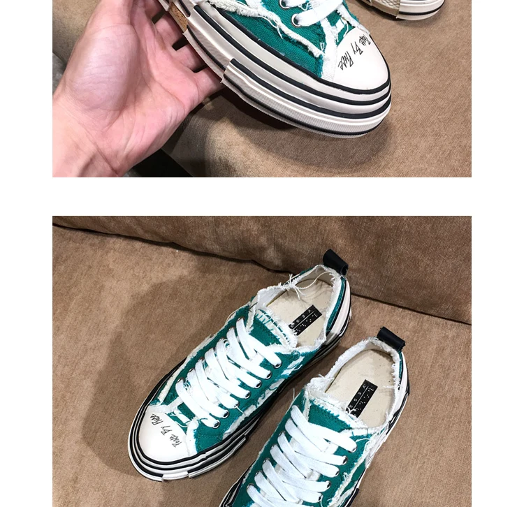 Buono Scarpe/парусиновые кроссовки на платформе для мужчин и женщин; Повседневные кроссовки для пар; Модная брендовая женская обувь; кроссовки с кисточками; большие размеры; 44EU