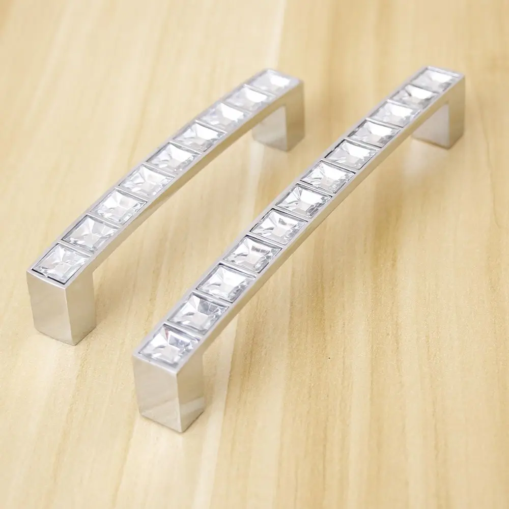 Современные хрустальные ручки для выдвижных ящиков u образные алмазные обувных