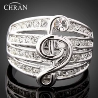 chran elegant silver color ladies wedding rings jewelry promotion classic design crystal engagement rings for women