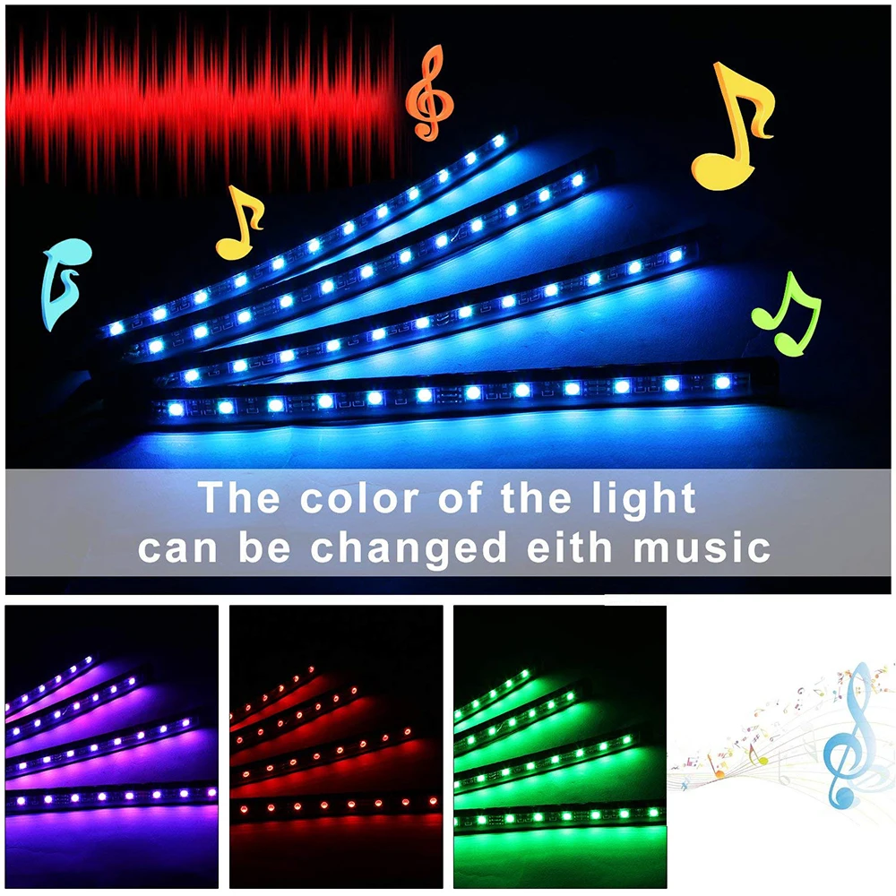 RGB неоновая полоса автомобильный стильный декоративный светильник беспроводной