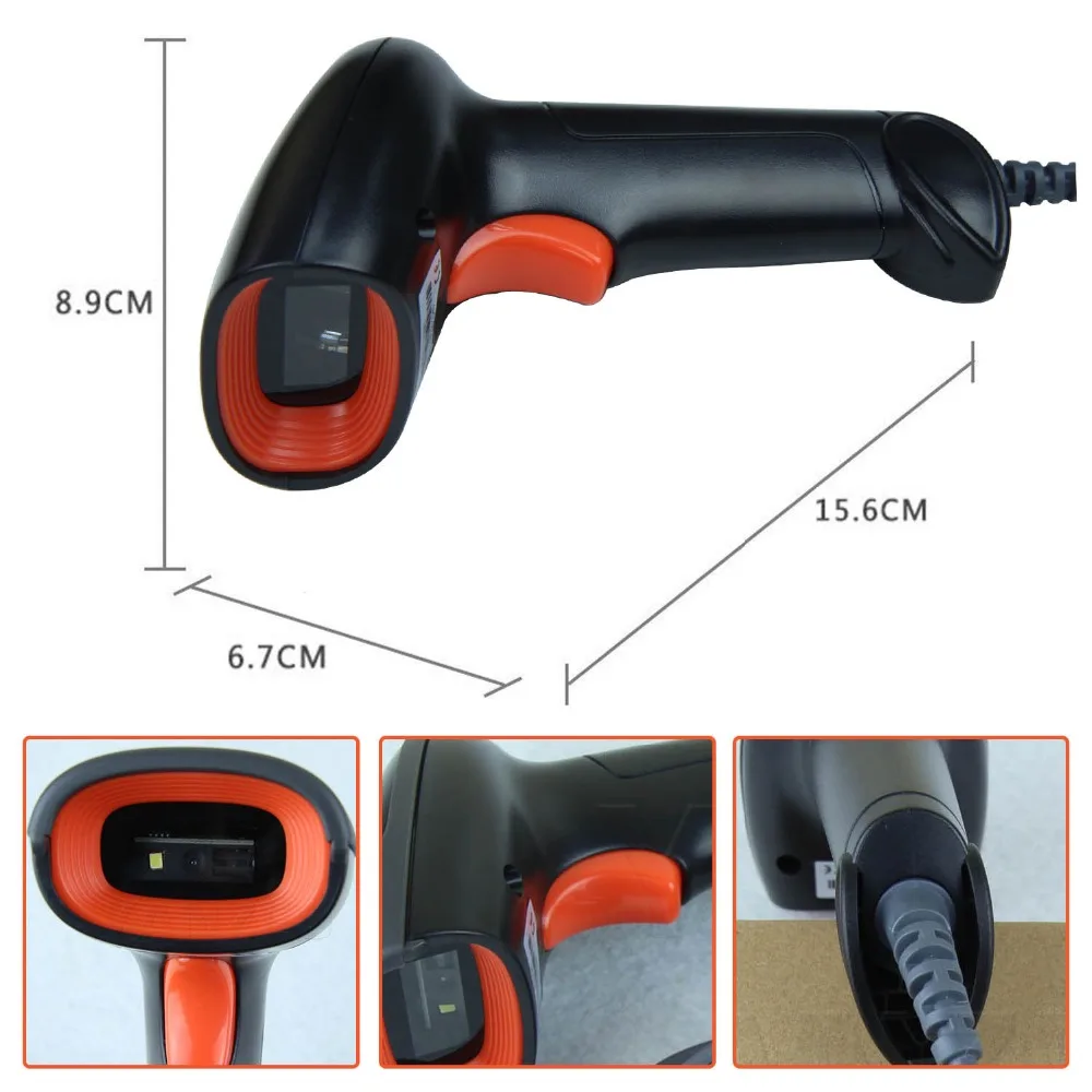Yanzeo Портативный USB Ручной Проводной беспроводной сканер штрих-кода Bluetooth 1D/2D QR считыватель штрих-кода PDF417 IOS Android IPAD