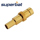 Superbat 10 шт. 75 Ом SMB Мужской прямой обжимной соединитель RF коаксиальный разъем для кабеля RG316 ,RG174,LMR100