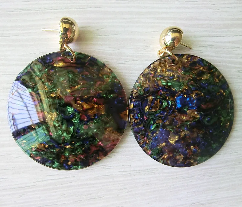 FishSheep новые большие круглые акриловые Висячие серьги для женщин геометрические