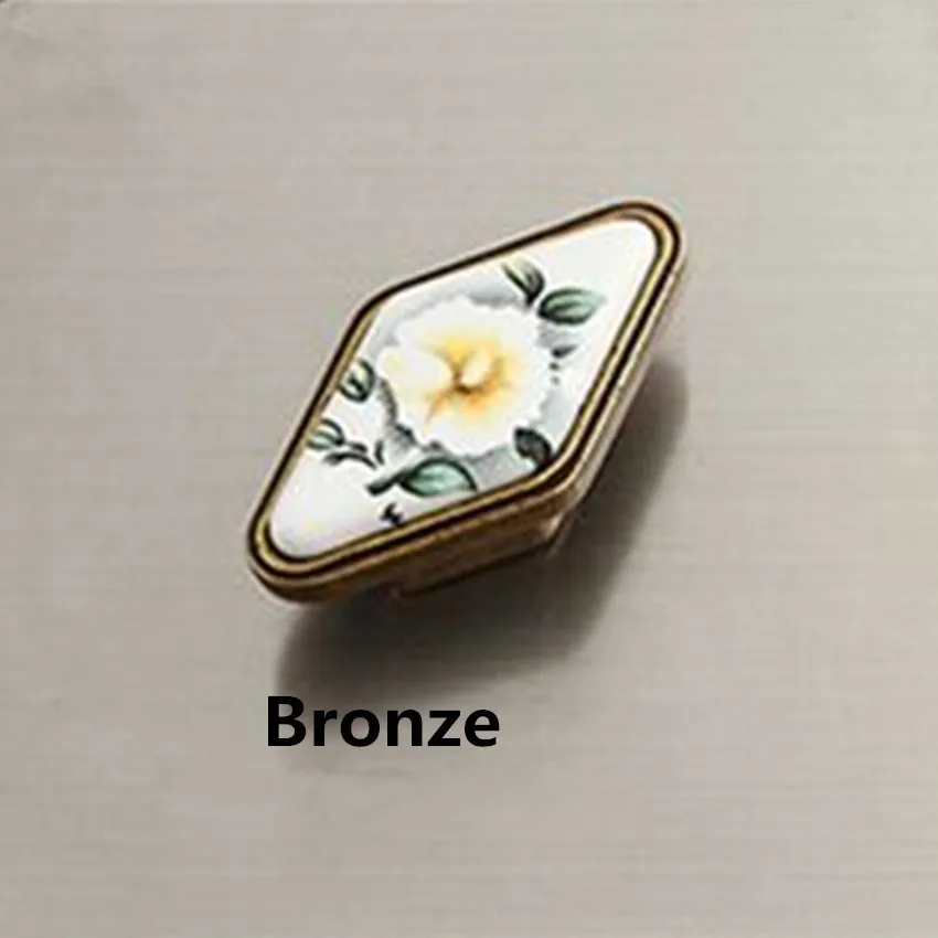 Модные Современные винтажные ручки для мебели в форме ромба серебристые