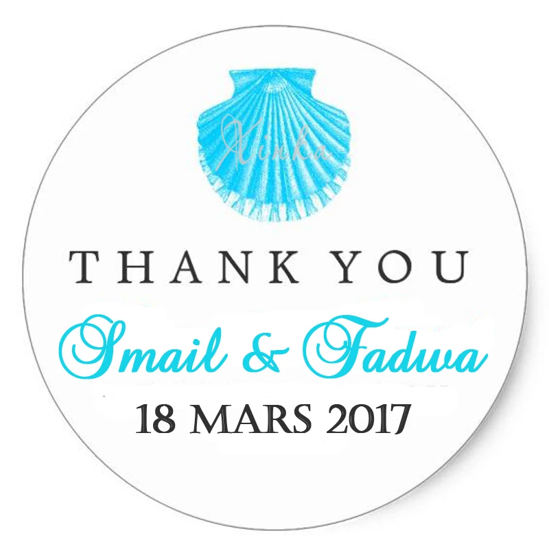 Классическая круглая наклейка с морской ракушкой на заказ свадебные