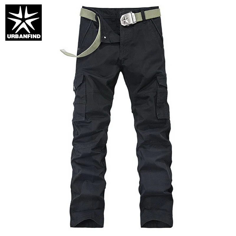 URBANFIND Men Casual Cargo Trousers Big Size 29-38 Man Military Baggy Pants Army Green / Khaki Black no belt | Мужская одежда