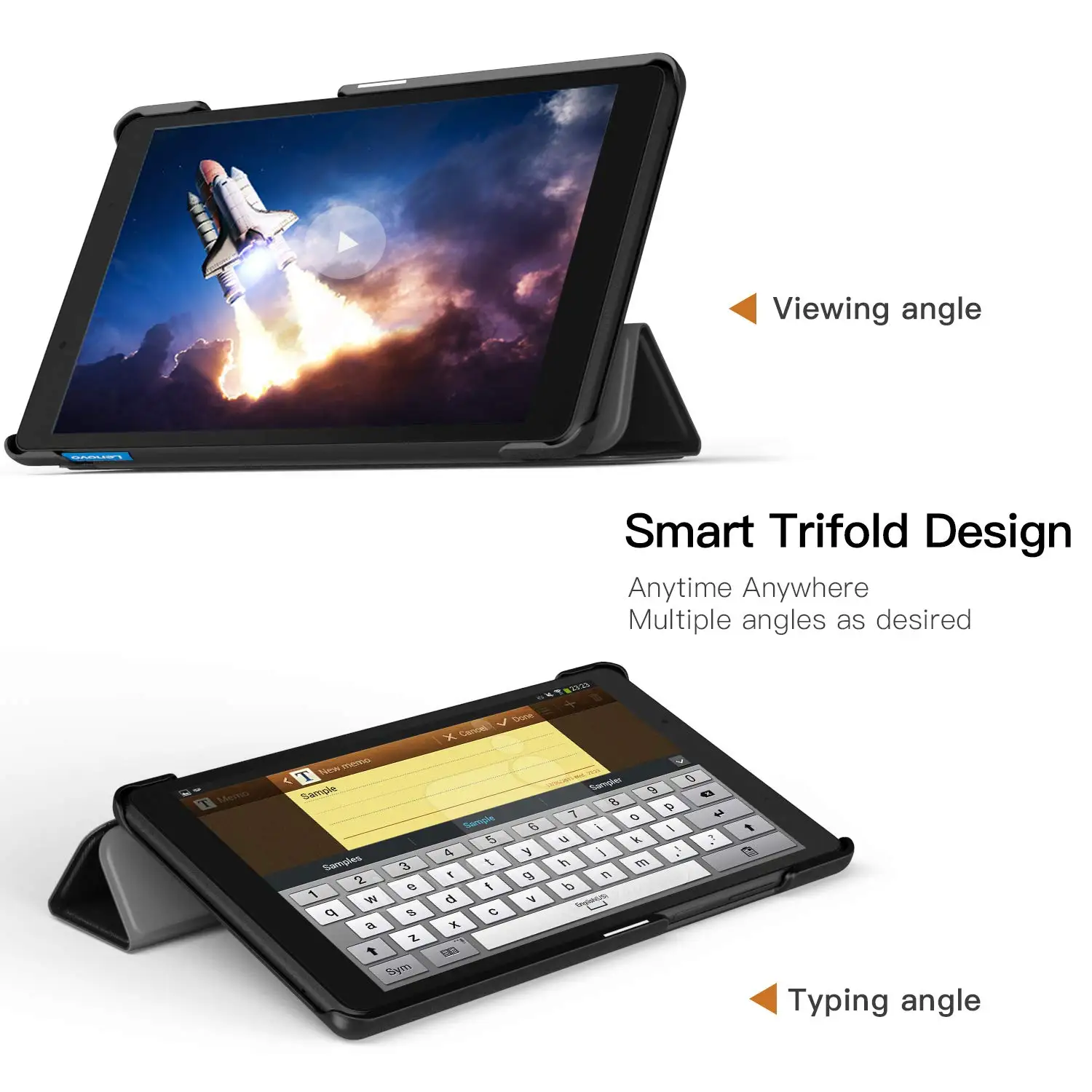 Тонкий складной чехол-книжка из искусственной кожи с подставкой для Lenovo Tab E8 8 0