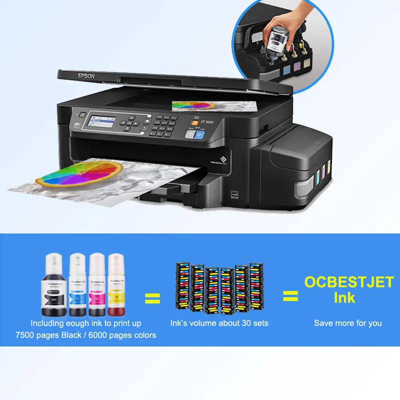 003 101 102 105 502 504 Заправка чернилами для принтера Epson L4150 L4160 L6160 L6170 L6190 ET2750 ET3700 4750 заменить EcoTank чернила для Epson