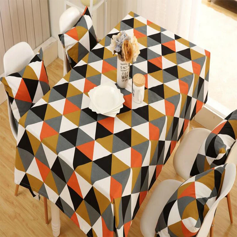 Водонепроницаемая скатерть из полиэстера и хлопка чехол для обеденного стола в