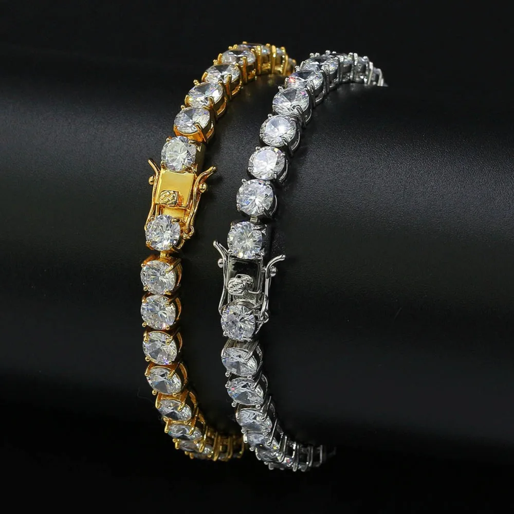 TOPGRILLZ 3 мм 4 мм AAA+ кубический цирконий Теннисный браслет ICED OUT хип-хоп ювелирные изделия Iced Out 1 ряд золото CZ талисманы браслет для подарков