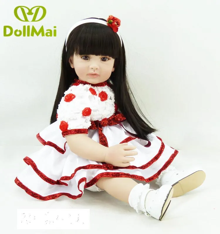 

DollMai Изысканная девочка принцесса реборн малыш куклы 60 см силиконовая кукла реборн малыш игрушки подарок для детей playmate bebe Reborn