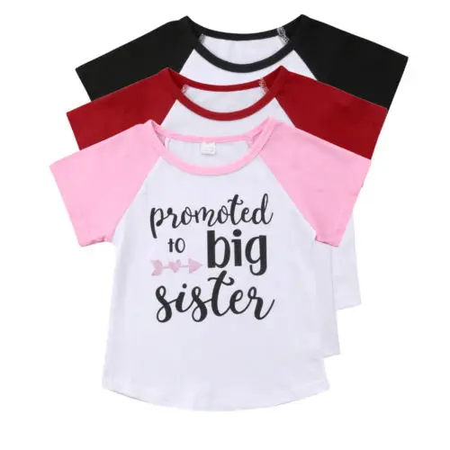 Новая футболка для маленьких девочек подростков топ с короткими рукавами