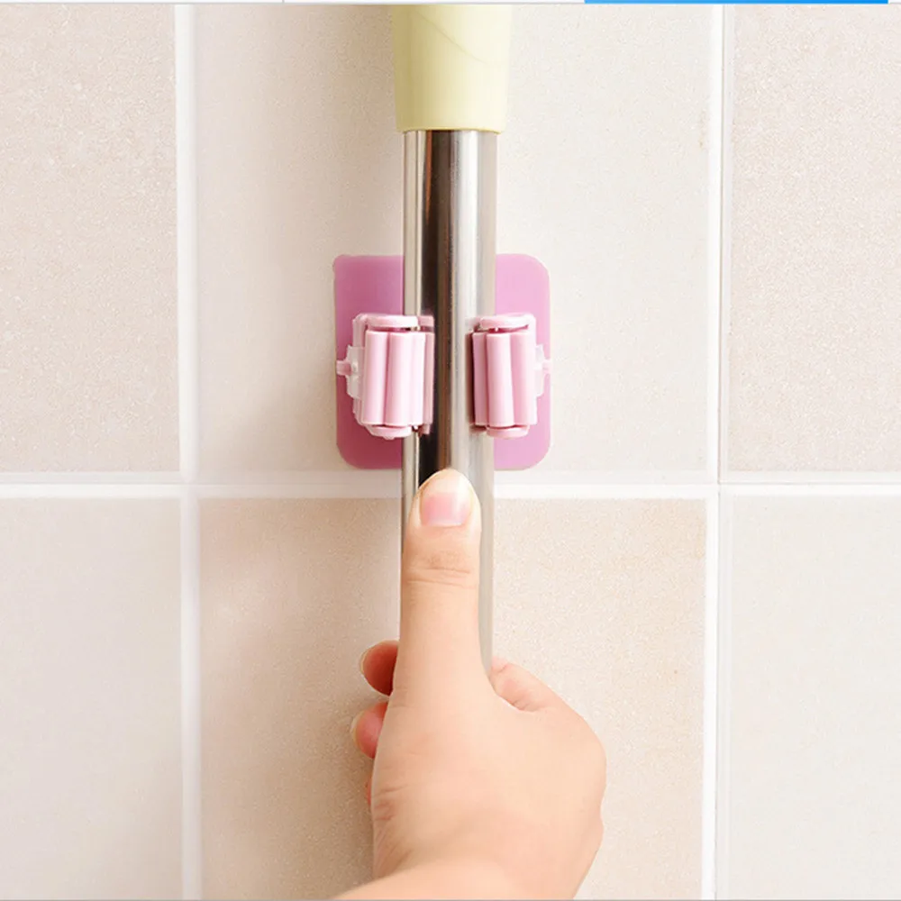 Настенный органайзер для швабры держатель вешалка щетки и метлы стеллаж