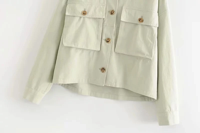 Увядшая осень Высокая улица большие карманы короткая карго куртка casaco feminino jaqueta feminina одноцветная куртка для женщин размера плюс