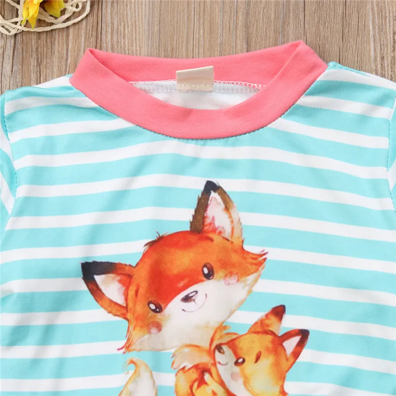 Футболка для новорожденных девочек CANIS футболка с лисой штаны цветочным принтом