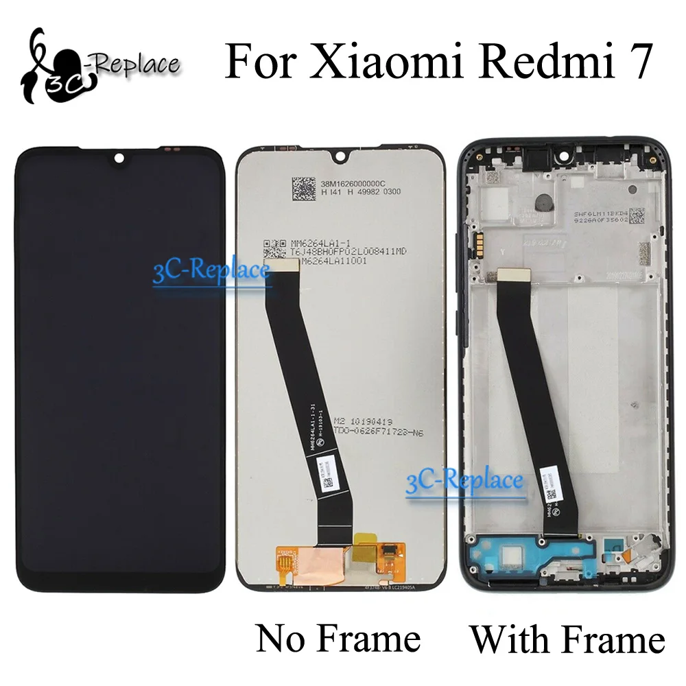 ЖК дисплей 6 3 дюйма для Xiaomi Redmi 7 с сенсорным экраном и дигитайзером в сборе рамкой