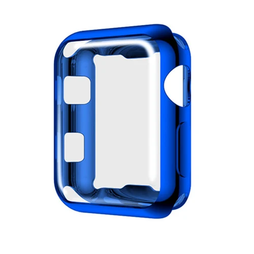 Blue ТПУ бампер для apple watch чехол apple watch 5 4 44 мм 40 мм iWatch 3 2 42 мм 38 мм все вокруг аксессуары для протектора экрана 44 - Цвет: Blue