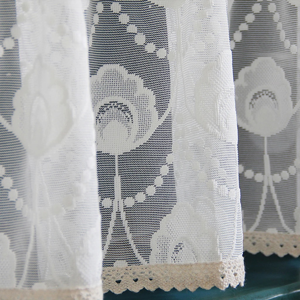 1 шт. модная Цветочная пасторальная занавеска из полиэстера для кухни Маленькая