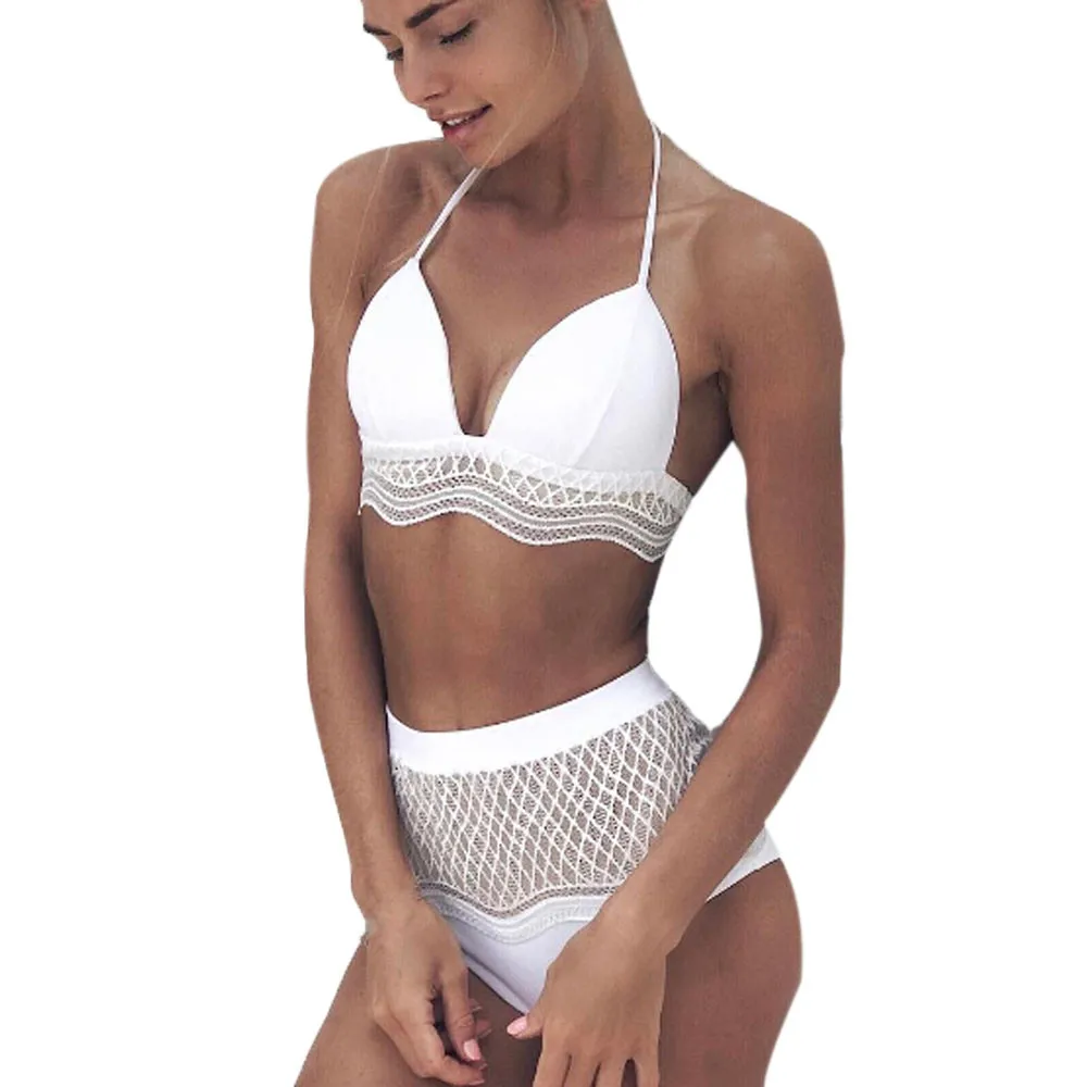 2019 сексуальный однотонный бикини цветная одежда для плавания женский кружевной