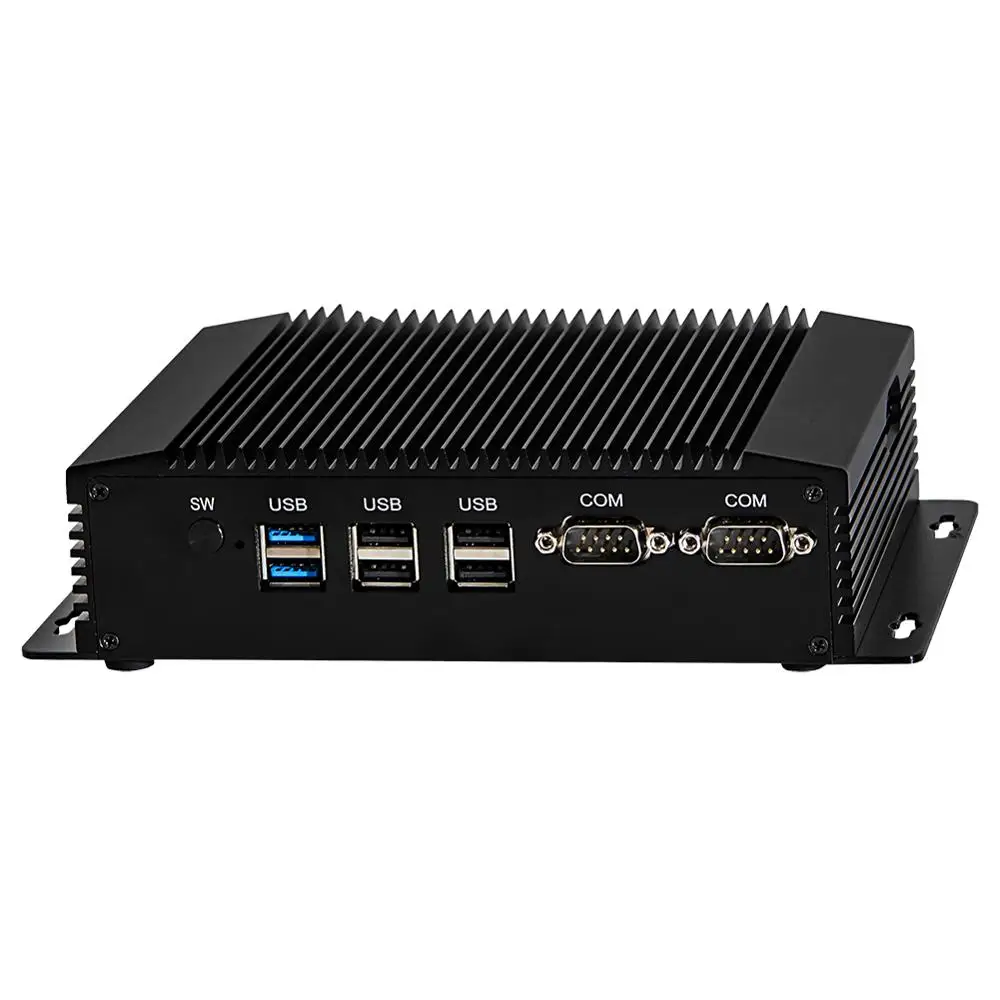 Безвентиляторный промышленный ПК мини компьютеры IPC Windows 10 Intel J1900 [HUNSN BM18]