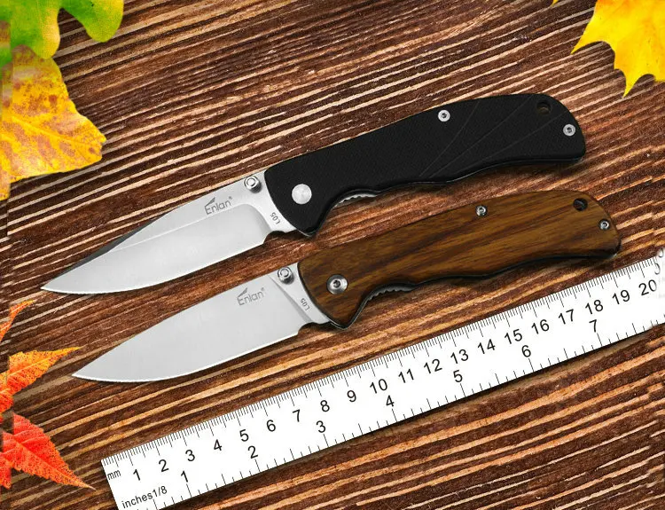 ENLAN складной нож для выживания на открытом воздухе, походный инструмент, карманный нож для повседневного использования, тактический инструмент для повседневного использования, 8cr13mov сталь, G10/дерево