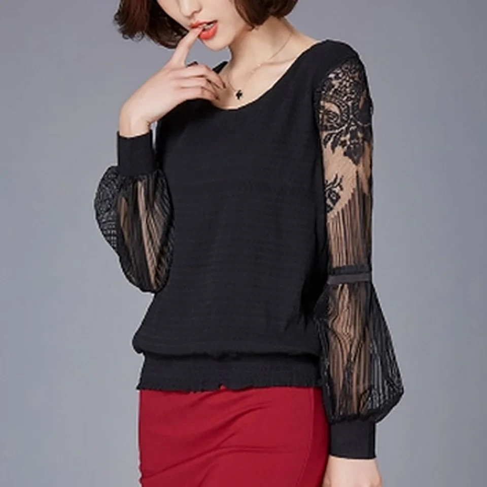 Модные женские туфли летняя рубашка с длинными рукавами и круглым вырезом