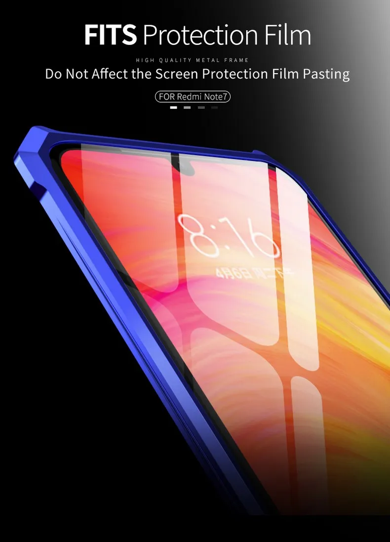 Прочный Роскошный Алюминиевый металлический бампер для Xiaomi Redmi Note 7 боковая Защитная оригинальная Противоударная металлическая рамка для Redmi Note 7 Pro