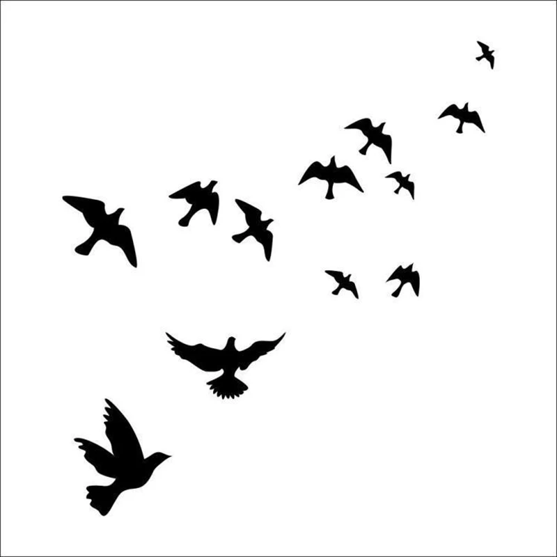 

White Black Birds Wall Decals Mural Sticker Removable Home Room Decor Vinyl DIY Bedroom Living Room Decoration DIY Wall Stickers
