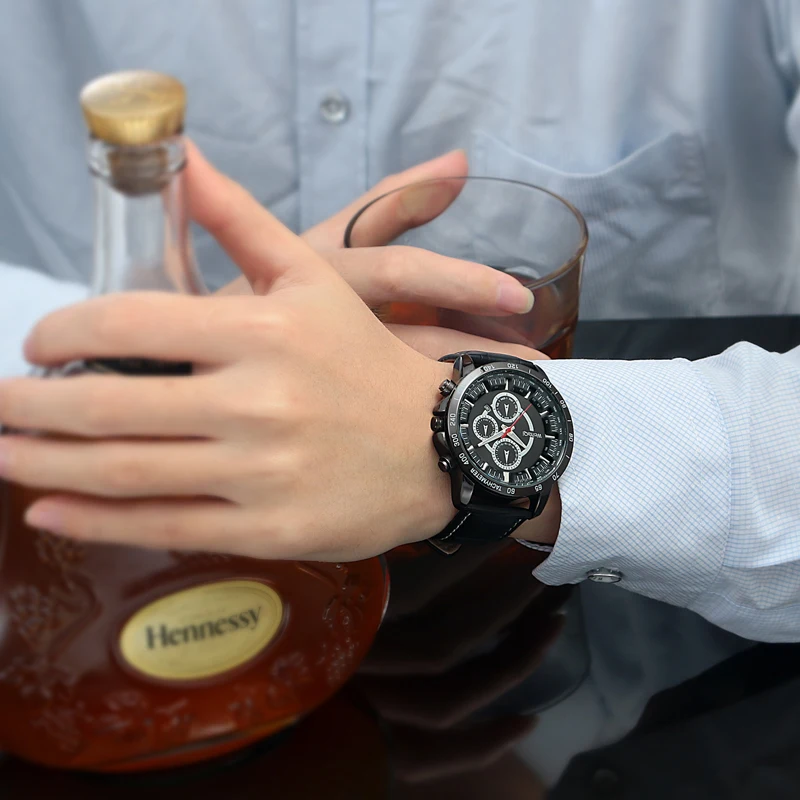 Роскошные брендовые деловые модные часы мужские кварцевые спортивные наручные с