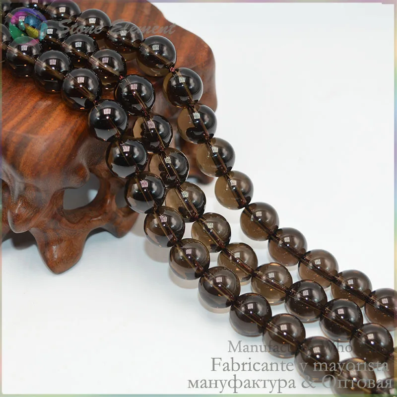 Класс А качество натуральный дымчатый кварц россыпью круглые бусины 6 мм 8 10 12 14 |