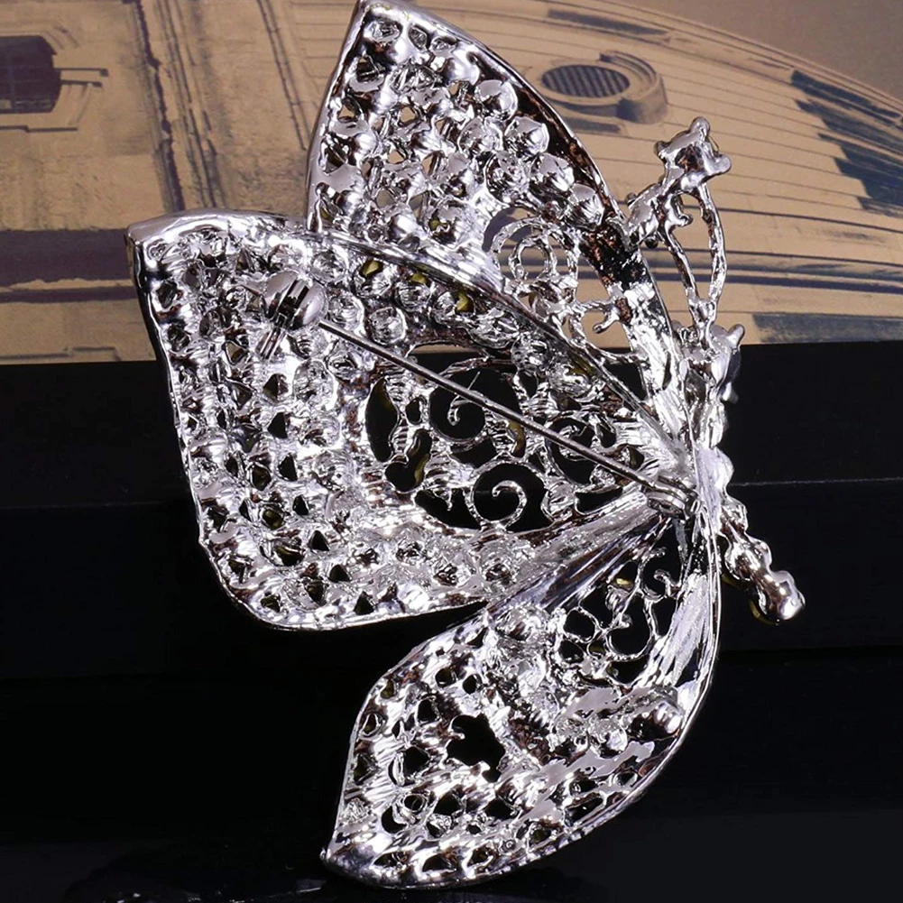 Брошь с бабочкой женские хрустальные и ювелирные украшения со стразами для