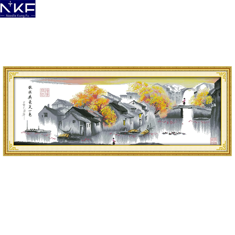 

Набор для вышивки крестиком NKF My Dream Home 11CT 14CT, Набор для вышивки крестиком, Рождественское украшение для дома