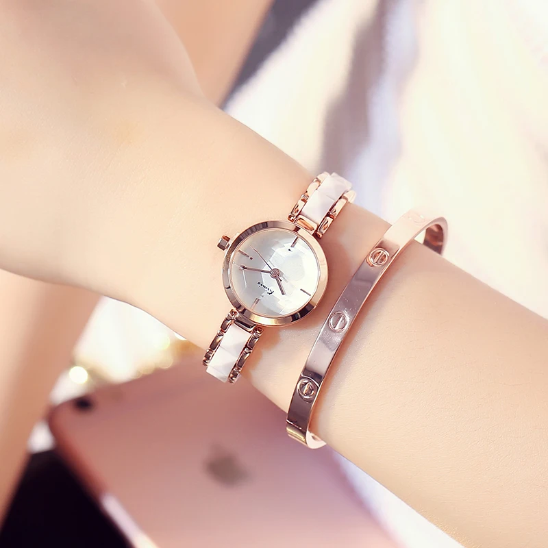 Женские часы из нержавеющей стали женские кварцевые браслет платье наручные