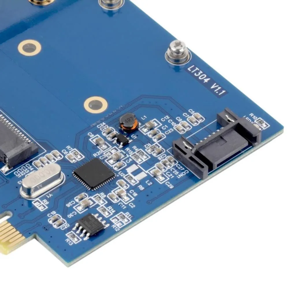 Настольный встроенный SATA 6 Гбит/с mSATA Combo удлинитель адаптер PCIe PCI e express 1x к SATA3.0 Mini