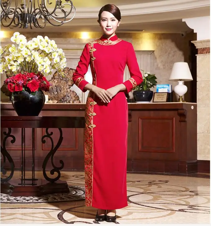 Cheongsam форма администратора гостиницы женские Отели Чонсам для ресепшн