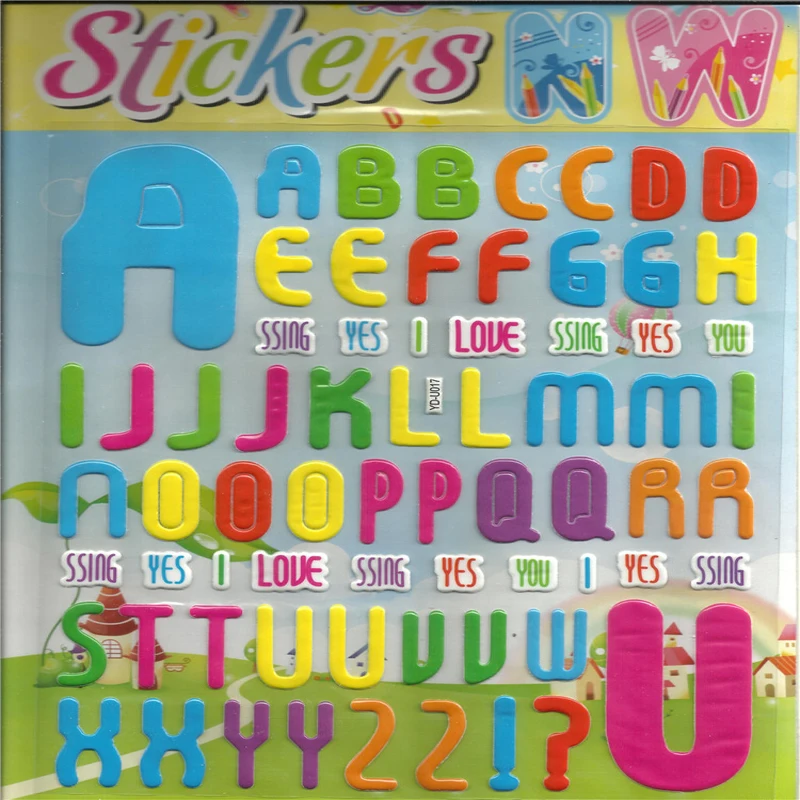 Супер большой размер английские буквы-Стикеры 3D Пузырьковые наклейки