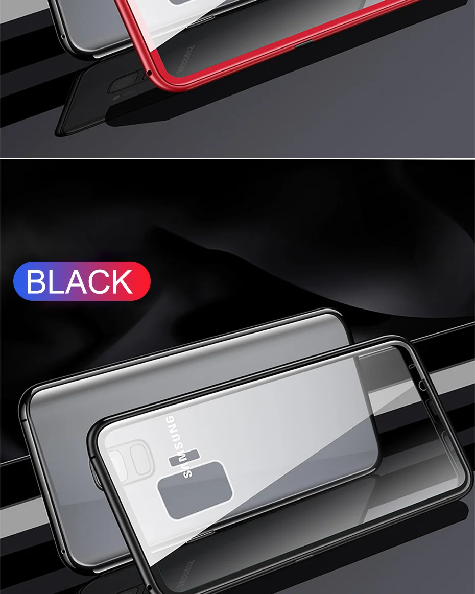 H& A металлический магнитный адсорбционный чехол для iPhone XS MAX X XR 8 7 Plus 6 6s чехол двухсторонний стеклянный Магнитный чехол 7 Plus Funda